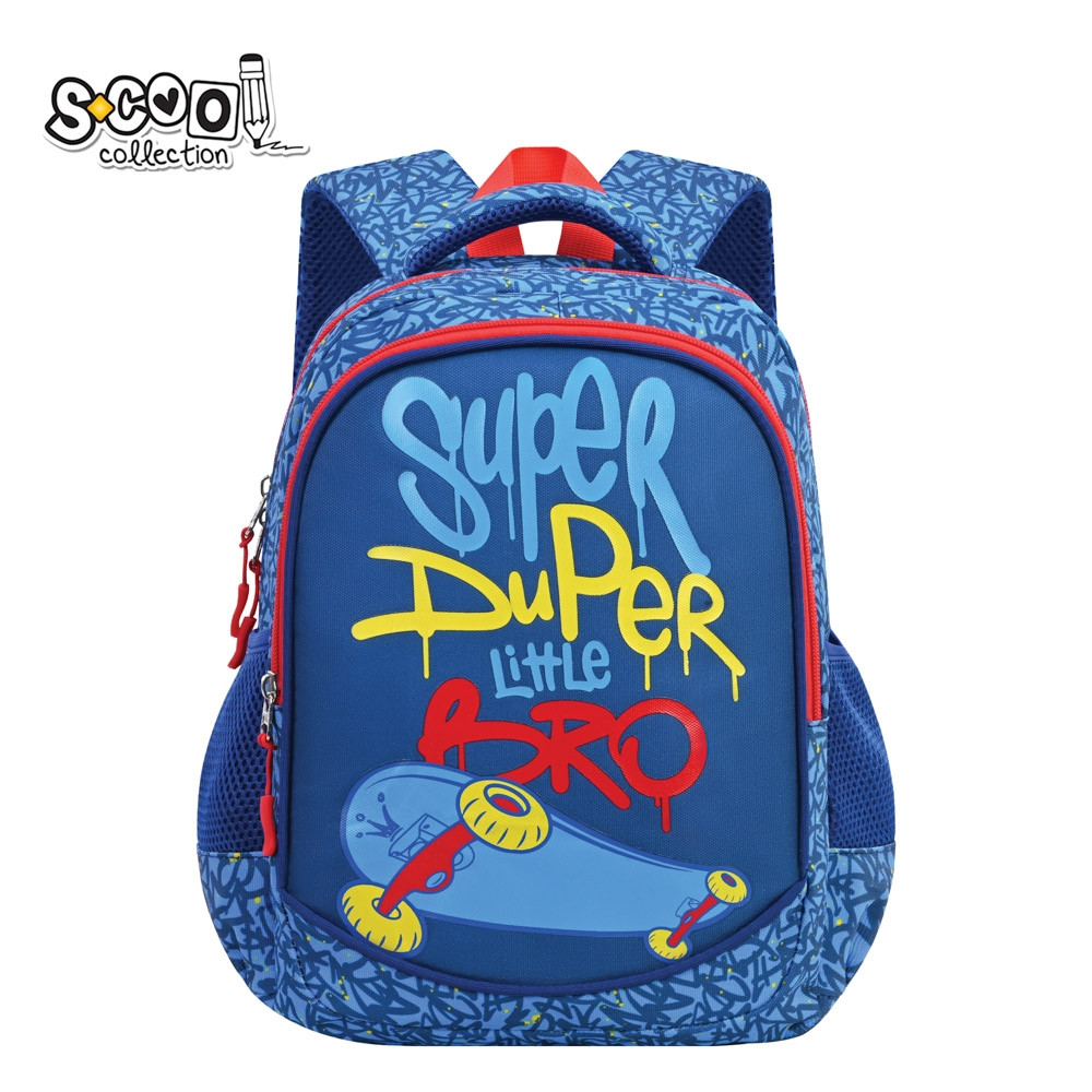 Ghiozdan SUPER DUPER pentru gradinita, 11L, buzunare laterale, fermoare duble, bretele reglabile, albastru - imagine 10